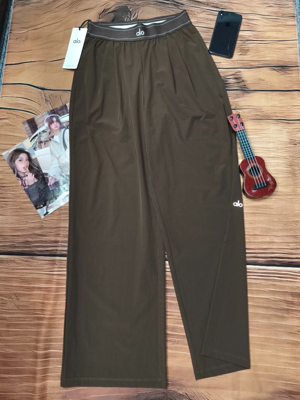 Alo Yoga Regular Suit Up Trouser Espresso Wide Leg🌝Summer Lightweight Breezy🌴 - Picture 2 of 7